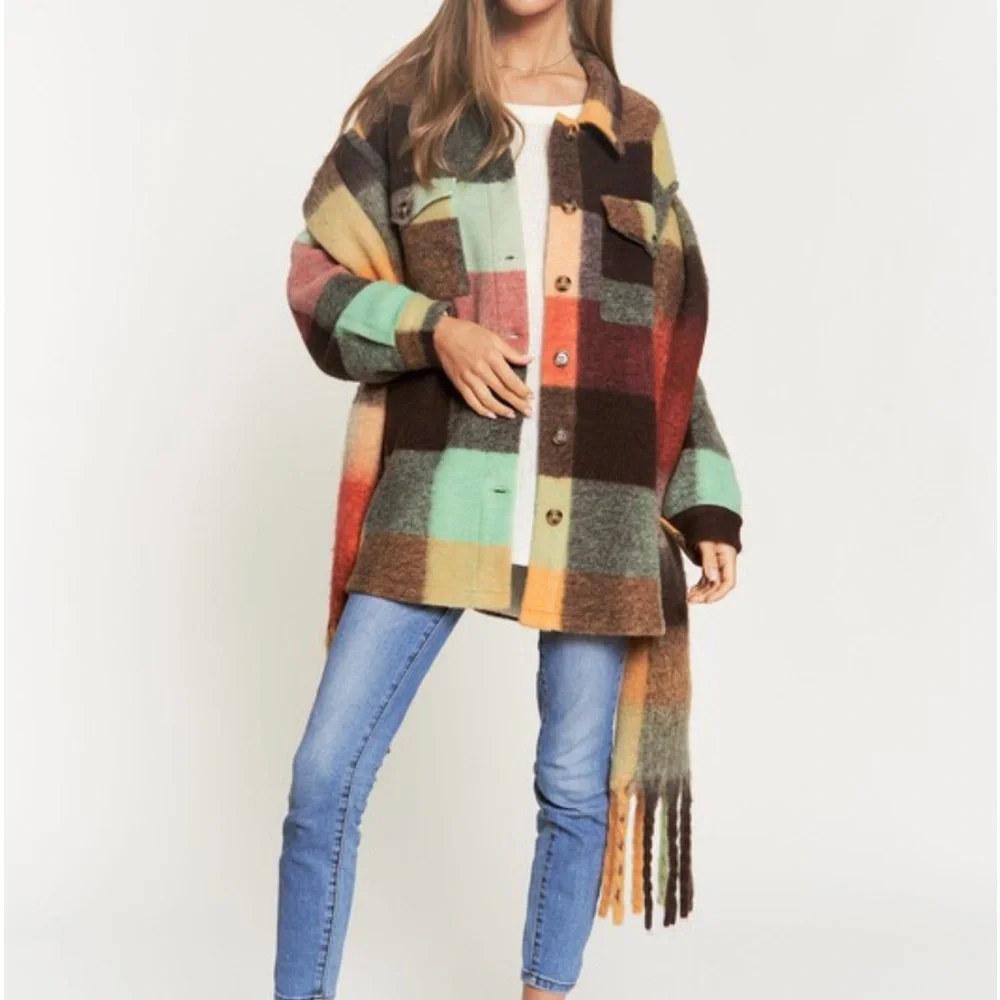 Cute Checkered Fleece Jacket - Picture 3 of 10